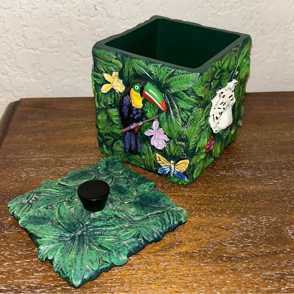 Vintage Kmart Rainforest Cotton Container Jar